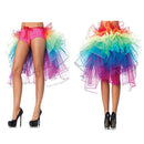 Women Rainbow Layered Dancing Long Tail Skirt Lingerie Bubble Skirt Costume