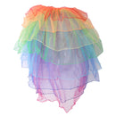 Women Rainbow Layered Dancing Long Tail Skirt Lingerie Bubble Skirt Costume