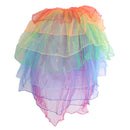 Women Rainbow Layered Dancing Long Tail Skirt Lingerie Bubble Skirt Costume