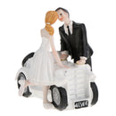Romantic Wedding Anniversary Kissing Bride Groom Car Resin Cake Topper Party Accessories