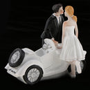 Romantic Wedding Anniversary Kissing Bride Groom Car Resin Cake Topper Party Accessories