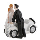 Romantic Wedding Anniversary Kissing Bride Groom Car Resin Cake Topper Party Accessories