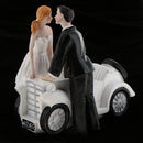 Romantic Wedding Anniversary Kissing Bride Groom Car Resin Cake Topper Party Accessories