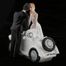 Romantic Wedding Anniversary Kissing Bride Groom Car Resin Cake Topper Party Accessories