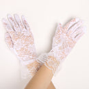 Ladies Lace Short Full Bridal Gloves Party Prom Accessories Gloves White