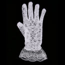 Ladies Lace Short Full Bridal Gloves Party Prom Accessories Gloves White
