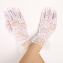 Ladies Lace Short Full Bridal Gloves Party Prom Accessories Gloves White