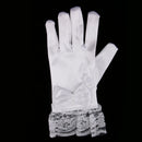 White Girl Elastic Short Satin Lace Gloves Performance Dance Kids Costume