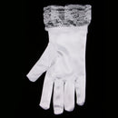 White Girl Elastic Short Satin Lace Gloves Performance Dance Kids Costume