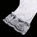 White Girl Elastic Short Satin Lace Gloves Performance Dance Kids Costume