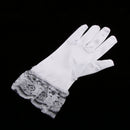 White Girl Elastic Short Satin Lace Gloves Performance Dance Kids Costume