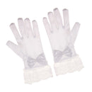 White Girl Elastic Short Satin Lace Gloves Performance Dance Kids Costume