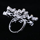 Charming Diamante Rhinestone Snowflake Finger Ring Wedding Party Christmas Copper Ring Women Jewelry Gift