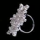 Charming Diamante Rhinestone Snowflake Finger Ring Wedding Party Christmas Copper Ring Women Jewelry Gift