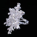 Charming Diamante Rhinestone Snowflake Finger Ring Wedding Party Christmas Copper Ring Women Jewelry Gift