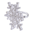 Charming Diamante Rhinestone Snowflake Finger Ring Wedding Party Christmas Copper Ring Women Jewelry Gift