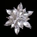 3.5 x 3.5cm Festive Silver Snowflake Flower Brooch Pin Diamante Crystal Broach Wedding Bridal Birthday Xmas Gift
