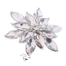 3.5 x 3.5cm Festive Silver Snowflake Flower Brooch Pin Diamante Crystal Broach Wedding Bridal Birthday Xmas Gift