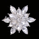 3.5 x 3.5cm Festive Silver Snowflake Flower Brooch Pin Diamante Crystal Broach Wedding Bridal Birthday Xmas Gift