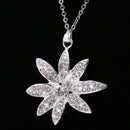 Fashion Women Girls Crystal Floral Shape Pendant Wedding Party Jewelry Charm
