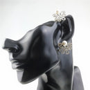 Silver Plated Clear Rhinestone Octopus Stud Earrings Women's Jewelry