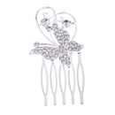 Pack of 2 Rhinestone Wedding Banquet Butterfly Hair Comb Pins Headwear