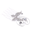 Pack of 2 Rhinestone Wedding Banquet Butterfly Hair Comb Pins Headwear
