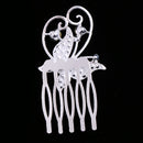Pack of 2 Rhinestone Wedding Banquet Butterfly Hair Comb Pins Headwear