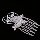 Pack of 2 Rhinestone Wedding Banquet Butterfly Hair Comb Pins Headwear