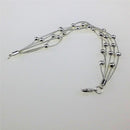 Silver Plated 5 Wrap Beaded Snake Chains Bracelet Accessories