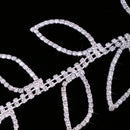 Large Silver Rhinestone Leaves Headpiece Wedding Bridal Jewelry