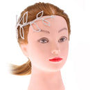 Large Silver Rhinestone Leaves Headpiece Wedding Bridal Jewelry