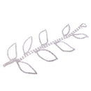 Large Silver Rhinestone Leaves Headpiece Wedding Bridal Jewelry