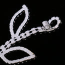 Large Silver Rhinestone Leaves Headpiece Wedding Bridal Jewelry