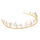 Vintage Gold Rhinestones Leaves Headband Wedding Bridal Tiara Hair Jewelry