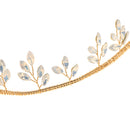 Vintage Gold Rhinestones Leaves Headband Wedding Bridal Tiara Hair Jewelry