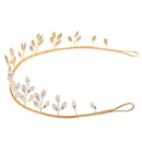 Vintage Gold Rhinestones Leaves Headband Wedding Bridal Tiara Hair Jewelry