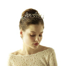 Vintage Gold Rhinestones Leaves Headband Wedding Bridal Tiara Hair Jewelry