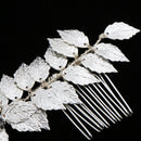 Vintage Silver Plated Leaves Hair Comb Wedding Bridal Hair Accessories