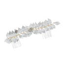 Vintage Silver Plated Leaves Hair Comb Wedding Bridal Hair Accessories