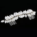 Vintage Silver Plated Leaves Hair Comb Wedding Bridal Hair Accessories