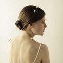 Girls White Pearls Headband Chain & Long Earrings Set Wedding Party Jewelry