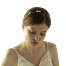 Girls White Pearls Headband Chain & Long Earrings Set Wedding Party Jewelry