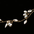 Vintage Faceted Rhinestones Pearls Dangles Headband Wedding Party Headdress