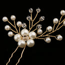 Delicate Wedding Sparking Crystal Pearls Hairpins Lady Hair Accessories