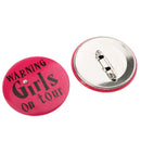 Pack of 8 Fashion Bride To Be Warning Girls on Tour Badges Metal Pin on Buttons