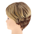 Women Girls Gold Short Layered Wig Pixie-Cut Blonde Wig Cosplay Props