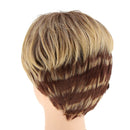 Women Girls Gold Short Layered Wig Pixie-Cut Blonde Wig Cosplay Props