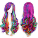 Harajuku Long Wavy Colorful Wig Women Girls Synthetic Cosplay Wig