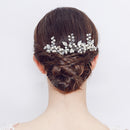 Pack of 2 Sparkling Diamante Pearls Leaf Hair Pins Wedding Party Hair Accessories
